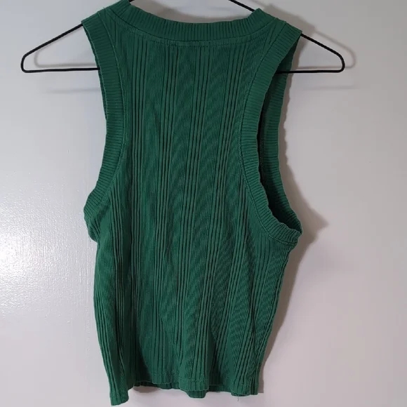 Zara Emerald Ribbed Tank Top - Picture 5 of 13